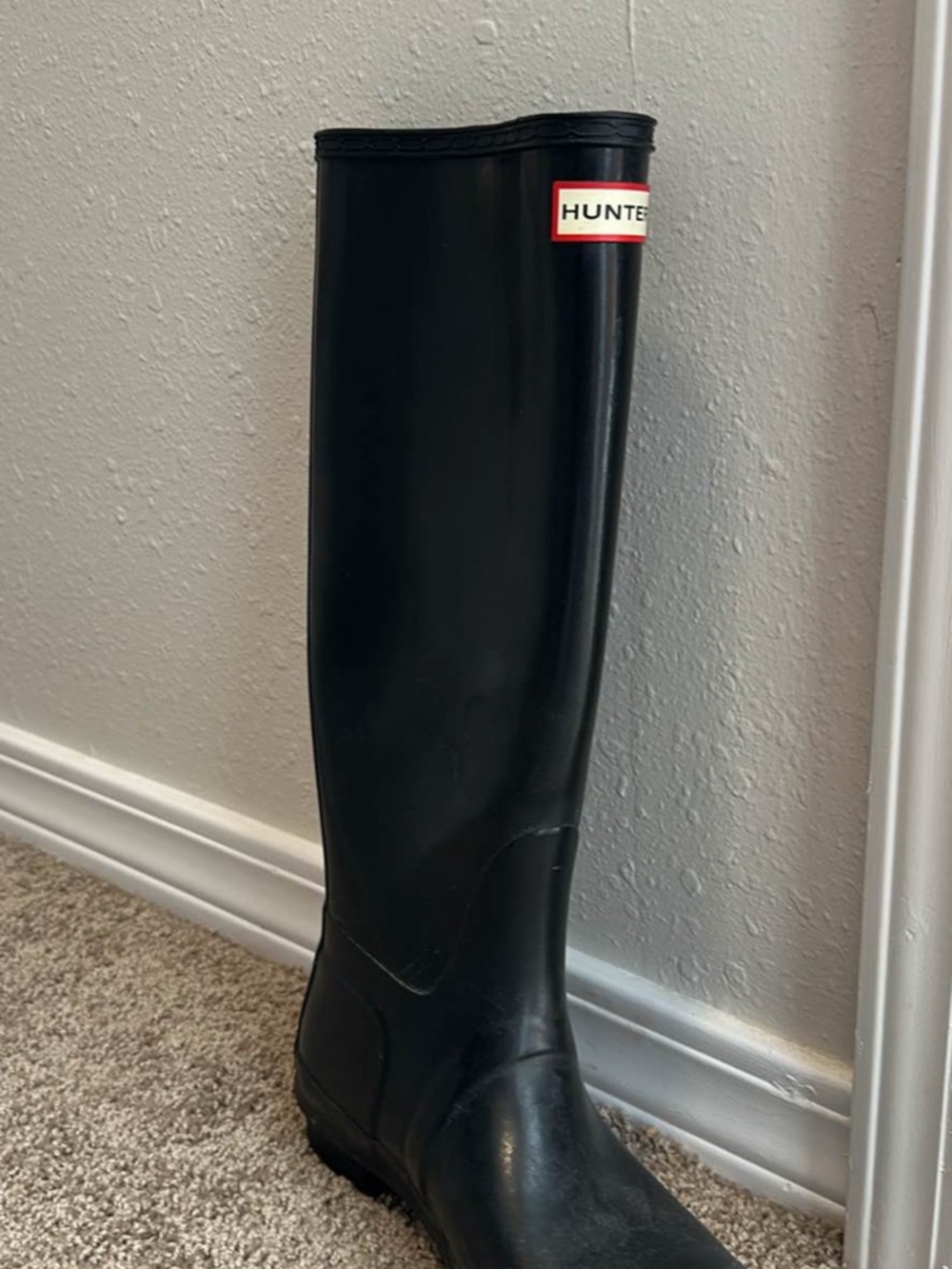 Hunter Black Gloss Tall Rubber Boot
